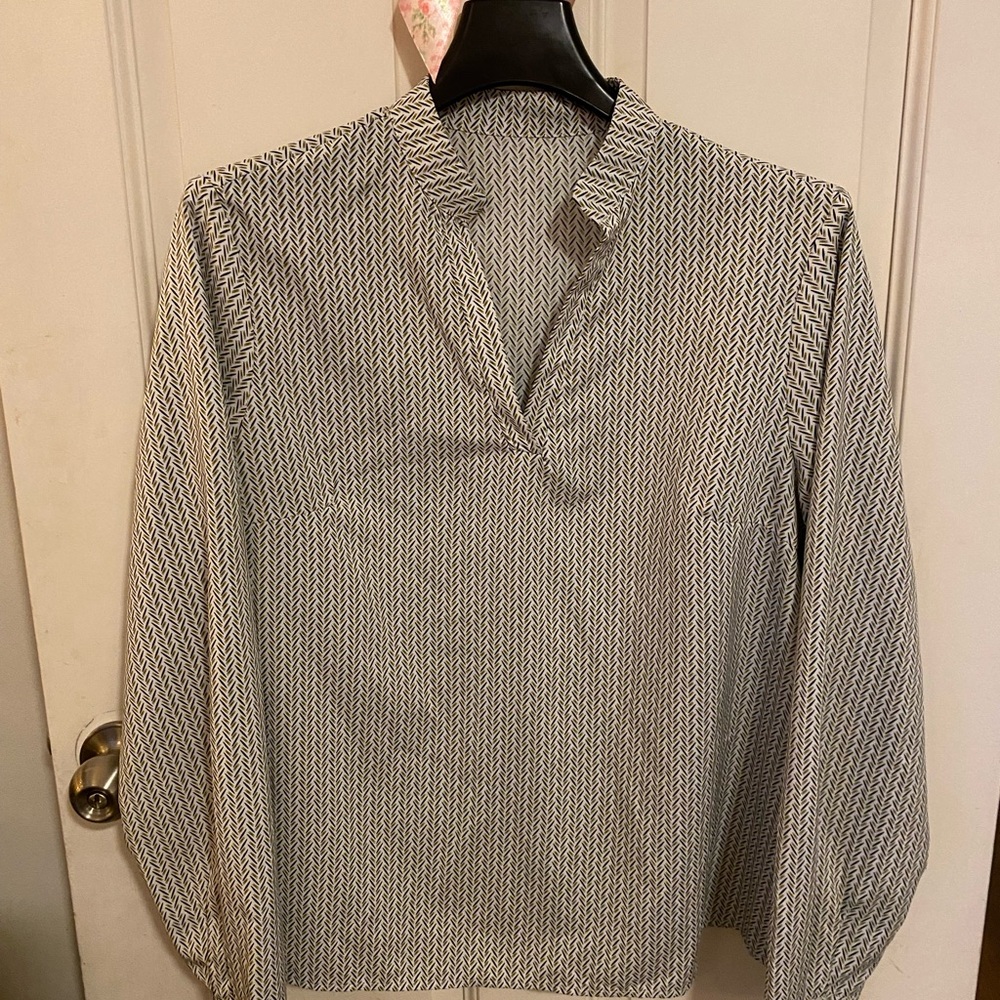 Black and White Patterned Blouse